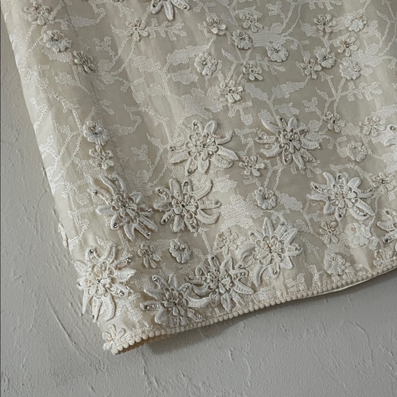 Anthropologie Payal Jain Archer Mini Dress Size 10 Cream Ivory Floral Silk NWT - Picture 6 of 16